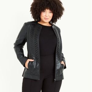 NWT - Avenue - EVANS Gothic Faux Leather Biker Jacket - black